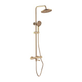 2427Y Смеситель LEDEME душевой термостатический + стойка ПОДСОЛНУХ  (Золото)
