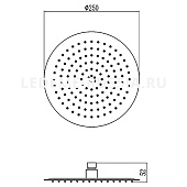 013-25 L лейка верхний душ Ledeme "Подсолнух" металл  (ф250)