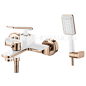 3274WR Смеситель LEDEME д/в Цвет:Белый/Розовое золото  (Н З)