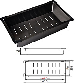 Коландер GERHANS K30340B (21x40x7.8 см) Графит  (К35050В,К36050В,К37851В)