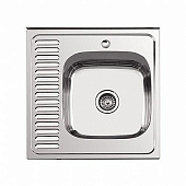 96060-6R Мойка из нержавеющей стали накладная 60x60 см Ledeme  0,6 Прав.