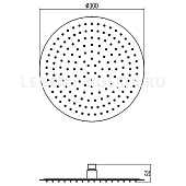 013-30 лейка верхний душ Ledeme "Подсолнух" металл ф300