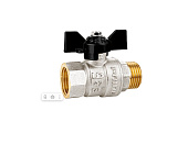 1/2"Кран шар. Г-Ш бабочка LD Pride (Челябинск) латунь, покрытие - никель