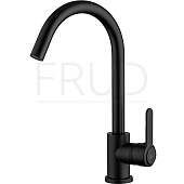 42052-12 Смеситель FRUD д/к гайка черн. нерж.