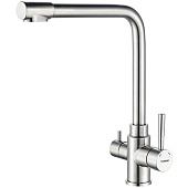 4355-3 Смеситель LEDEME д/к d.35 с выходом под фильтр (Нержавеющая сталь)