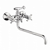 2611-2 Смеситель LEDEME д/в кер. букса крест  шар. перекл. (цинк)