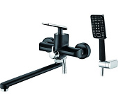 2274B Смеситель LEDEME д/в ф35, излив 35см, Цвет: черный-хром(снят)