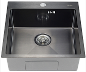 K35050B Кухонная мойка премиум PVD ГРАФИТ GERHANS 500 х 500 х 220 мм