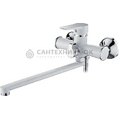 82212W Смеситель для ванны с длинным изливом ф35 LOFFREY (белый)