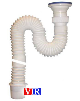 632-VIR Сифон гофр. "Элит"нерж. чашк.1200 мм. 30980632