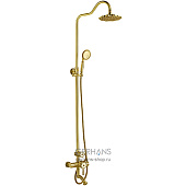 19018 смеситель GERHANS Душевая стойка со смесителем (Цвет:	Античная бронза)
