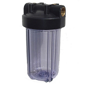 Фильтр Колба Биг Блю 10 прозрачный (без картриджа) АБФ-10ББ-ПР  + КРОНШТЕЙН