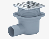 Трап СУХОЙ горизонт. регулируемый, с выпуском 50 мм, с нержавеющей решеткой 10х10 см ТQ5602